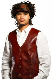 ACID “LINK” Leather Vest – NATURAL BROWN