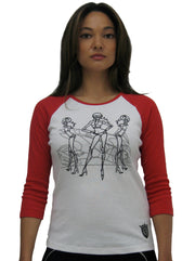LUNA ALKALI - BIKE CHICS T-SHIRT - WHITE/RED