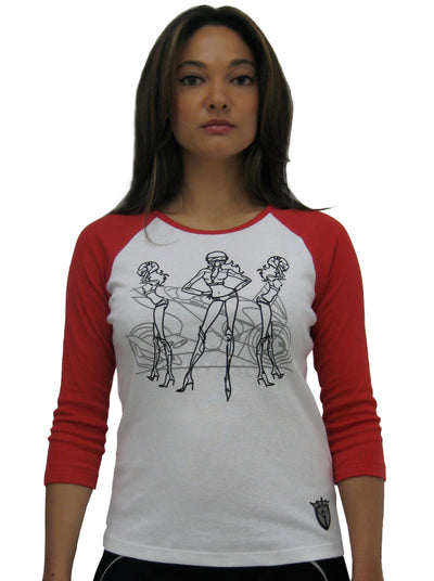 LUNA ALKALI - BIKE CHICS T-SHIRT - WHITE/RED