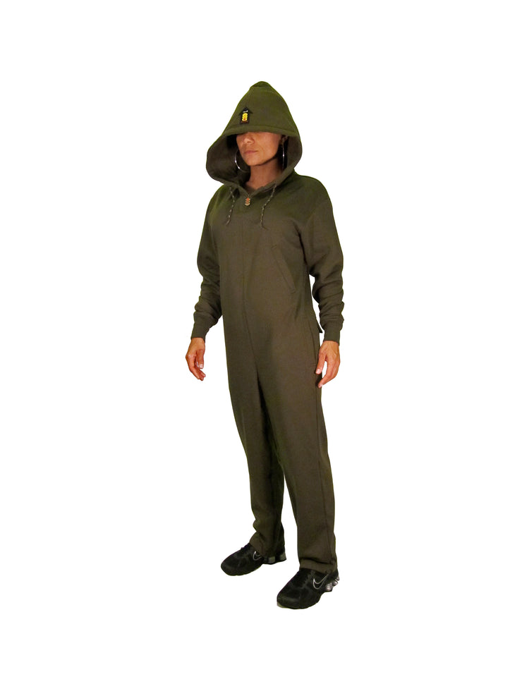 ROR - BEARHUG WOMEN'S HOODIE JUMPSUIT - POLY/FLEECE - OLIVE
