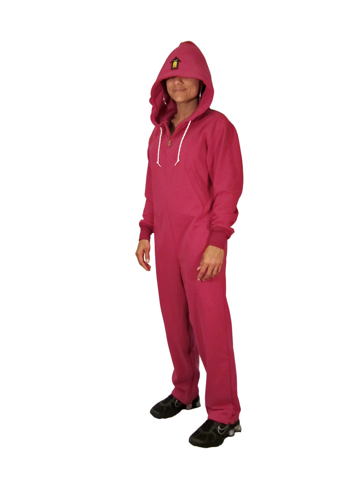 ROR WOMENS BEARHUG HOODIE JUMPSUIT - RASPBERRY