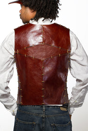 ACID “LINK” Leather Vest – NATURAL BROWN