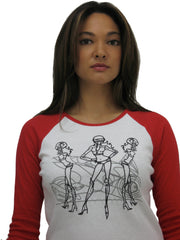 LUNA ALKALI - BIKE CHICS T-SHIRT - WHITE/RED