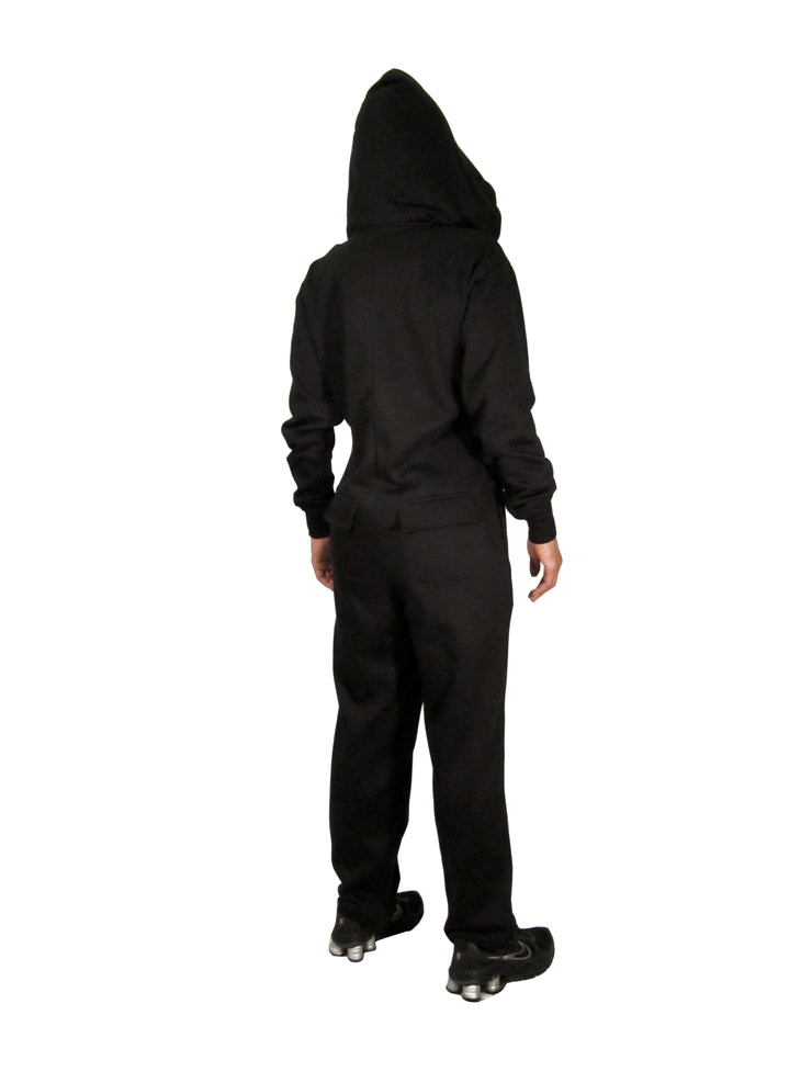 ROR - BEARHUG WOMEN'S HOODIE JUMPSUIT - POLY/FLEECE - BLACK