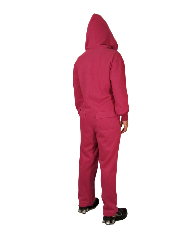 ROR WOMENS BEARHUG HOODIE JUMPSUIT - RASPBERRY