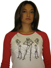 LUNA ALKALI - BIKE CHICS T-SHIRT - WHITE/RED