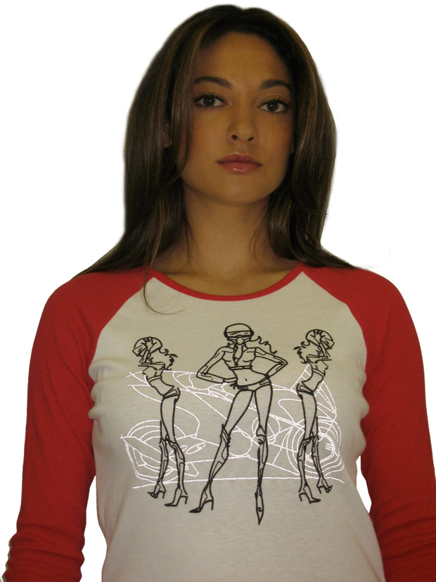 LUNA ALKALI - BIKE CHICS T-SHIRT - WHITE/RED