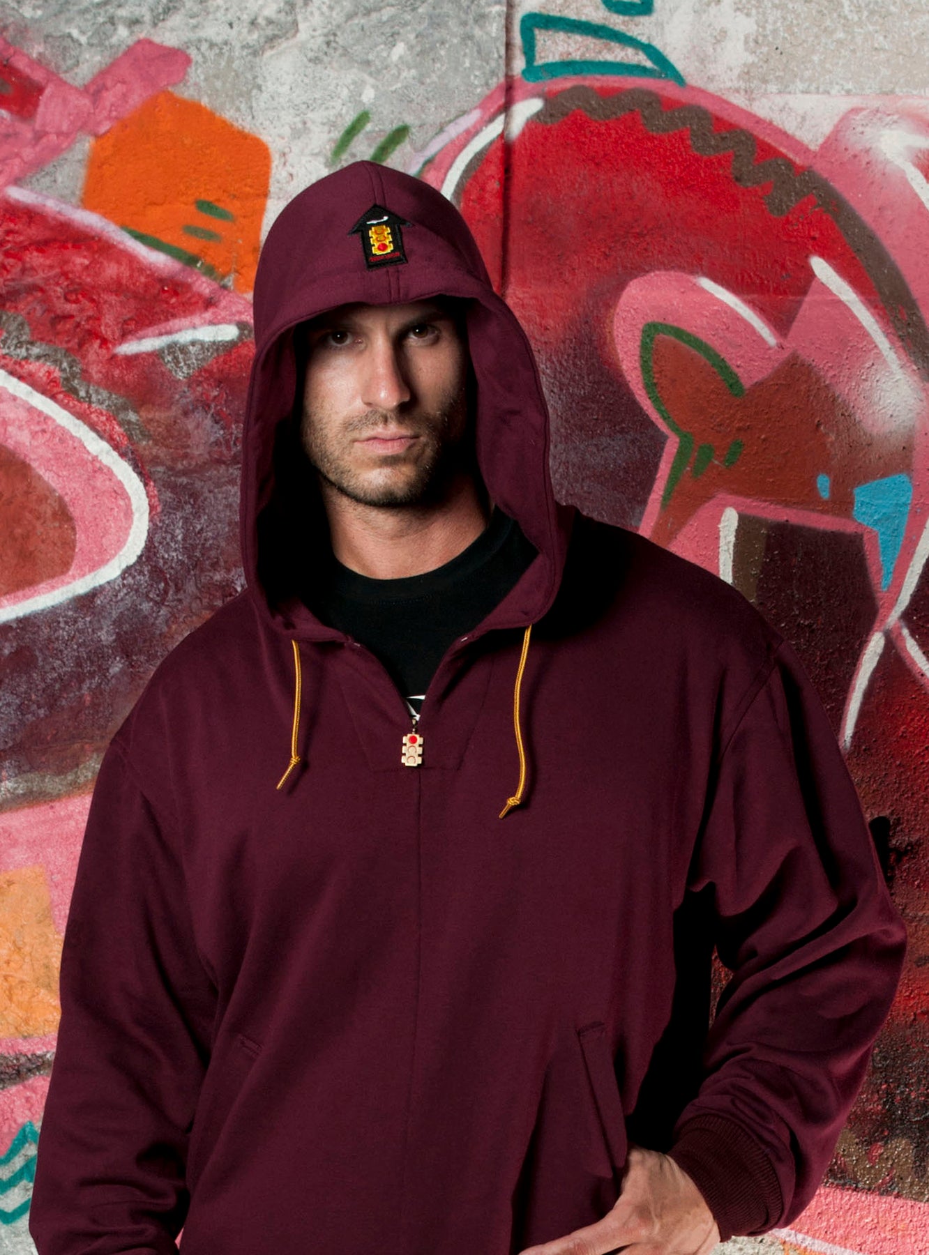 Red hoodie cheap jumpsuit
