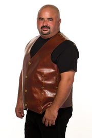 ACID “LINK” Leather Vest – NATURAL BROWN