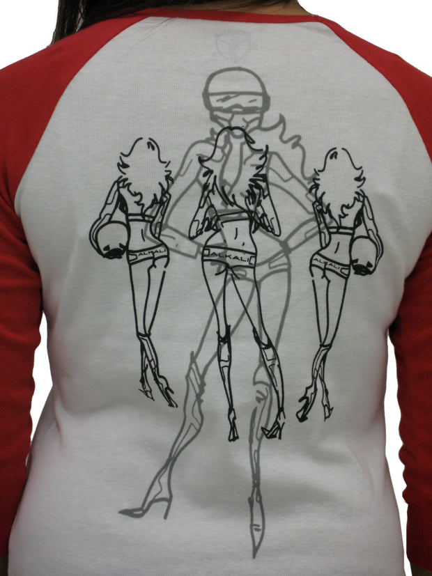 LUNA ALKALI - BIKE CHICS T-SHIRT - WHITE/RED