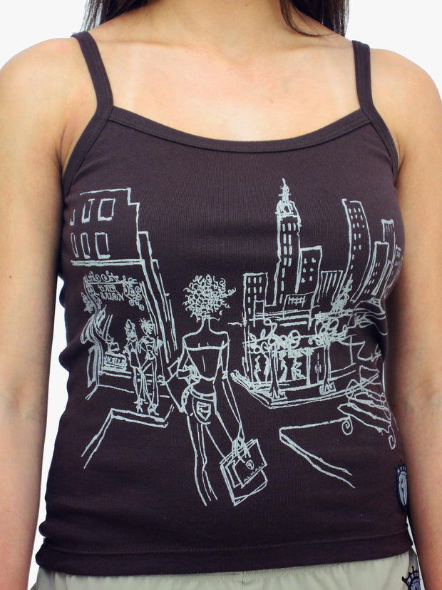 LUNA ALKALI - SHOP GIRL T-SHIRT - CHOCOLATE