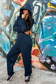 ROR WOMENS BEARHUG HOODIE JUMPSUIT - INK BLUE