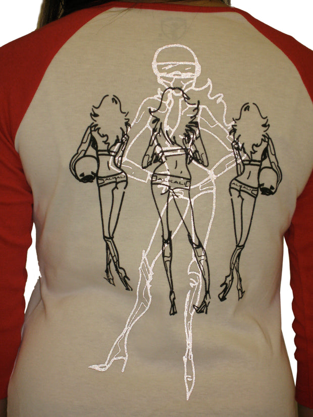 LUNA ALKALI - BIKE CHICS T-SHIRT - WHITE/RED