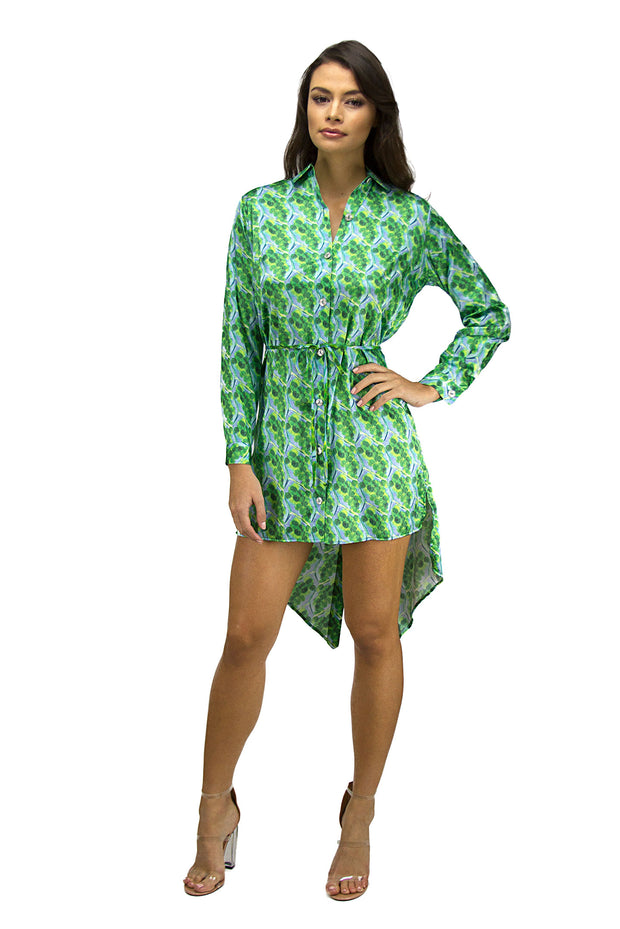 EUROPA SHIRT DRESS - PLANT CELL