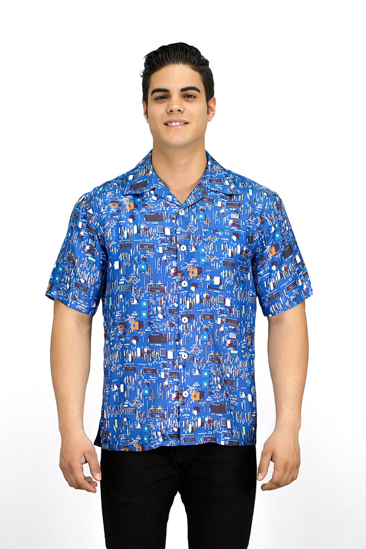 ALOHA SHIRT - BLUE CIRCUITBOARD