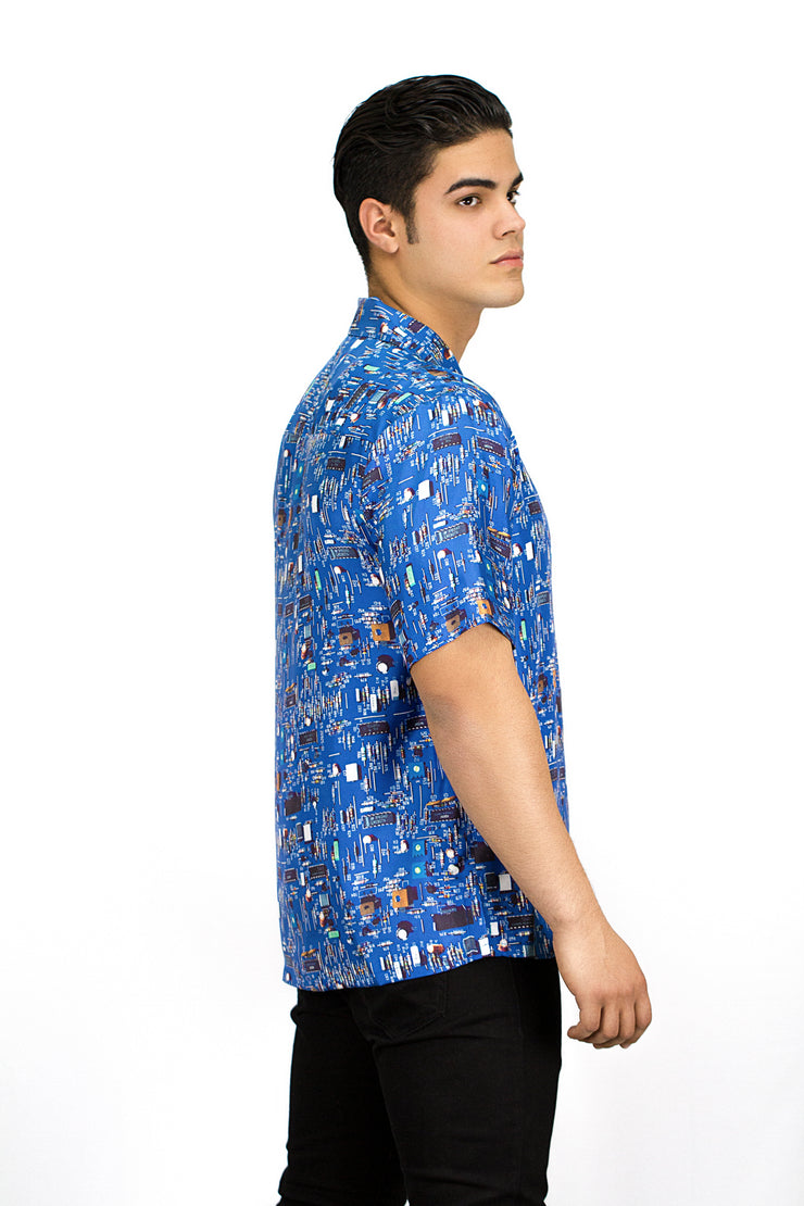 ALOHA SHIRT - BLUE CIRCUITBOARD