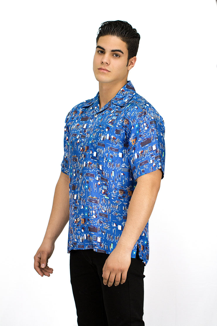 ALOHA SHIRT - BLUE CIRCUITBOARD