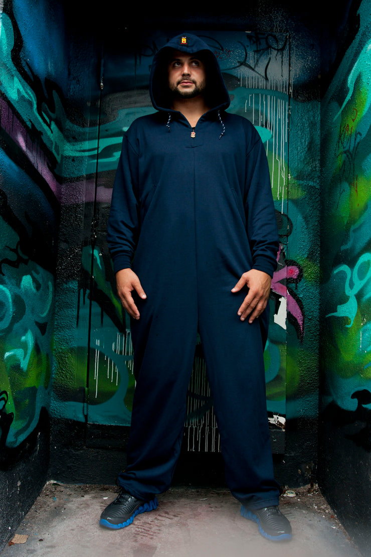 ROR Mens BEARHUG Hoodie Jumpsuit - INK BLUE