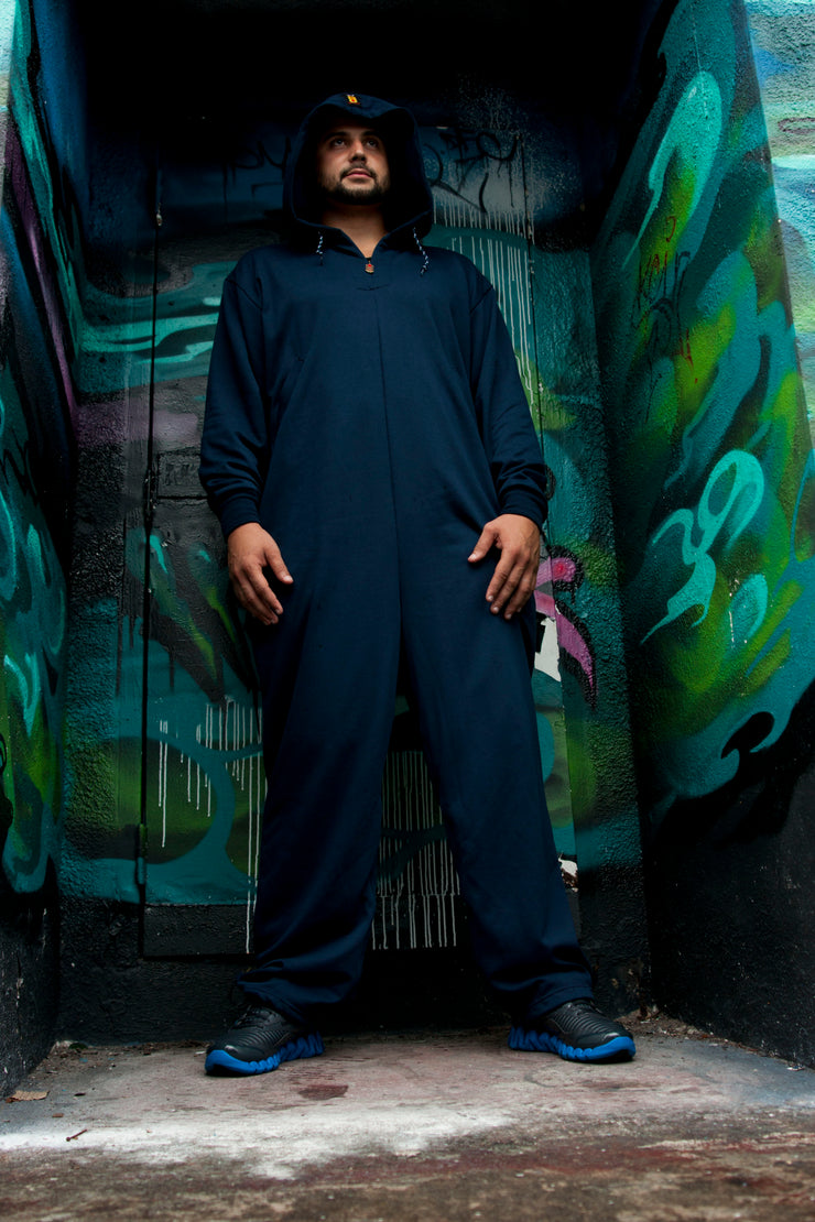 ROR Mens BEARHUG Hoodie Jumpsuit - INK BLUE