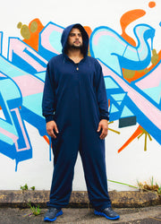 ROR Mens BEARHUG Hoodie Jumpsuit - INK BLUE