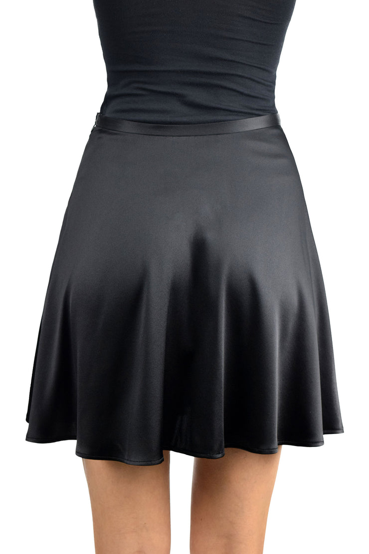 FENIA SILK SKIRT - BLACK