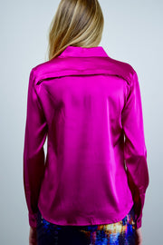 DIONE BLOUSE SOLID - FUCSHIA