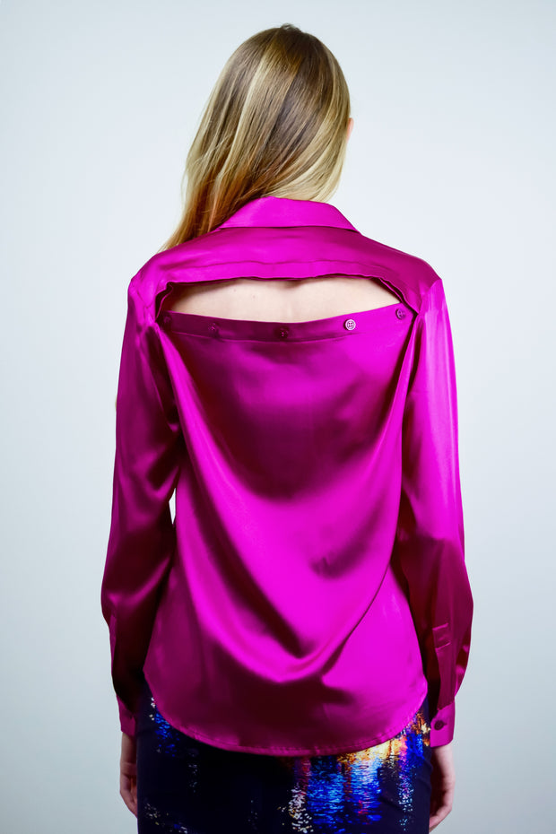 DIONE BLOUSE SOLID - FUCSHIA