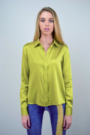 DIONE BLOUSE SOLID - CHARTRUESE