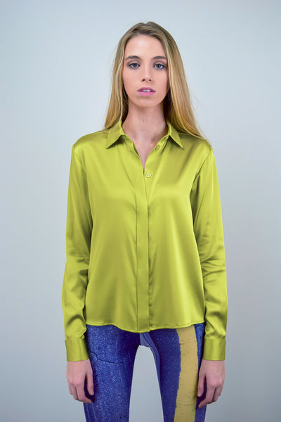 DIONE BLOUSE SOLID - CHARTRUESE