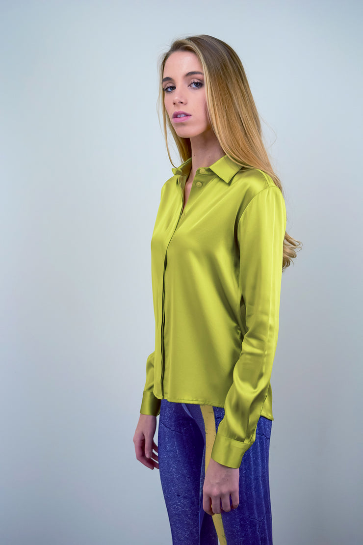DIONE BLOUSE SOLID - CHARTRUESE