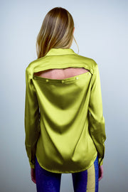 DIONE BLOUSE SOLID - CHARTRUESE