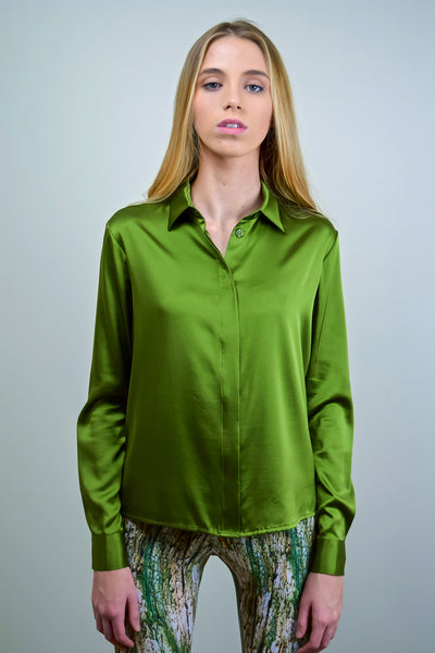 DIONE BLOUSE SOLID - OLIVE