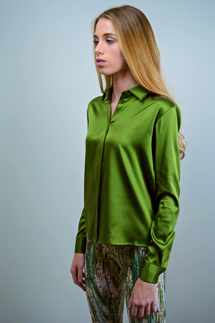 DIONE BLOUSE SOLID - OLIVE