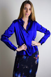 DIONE BLOUSE SOLID - ROYAL BLUE