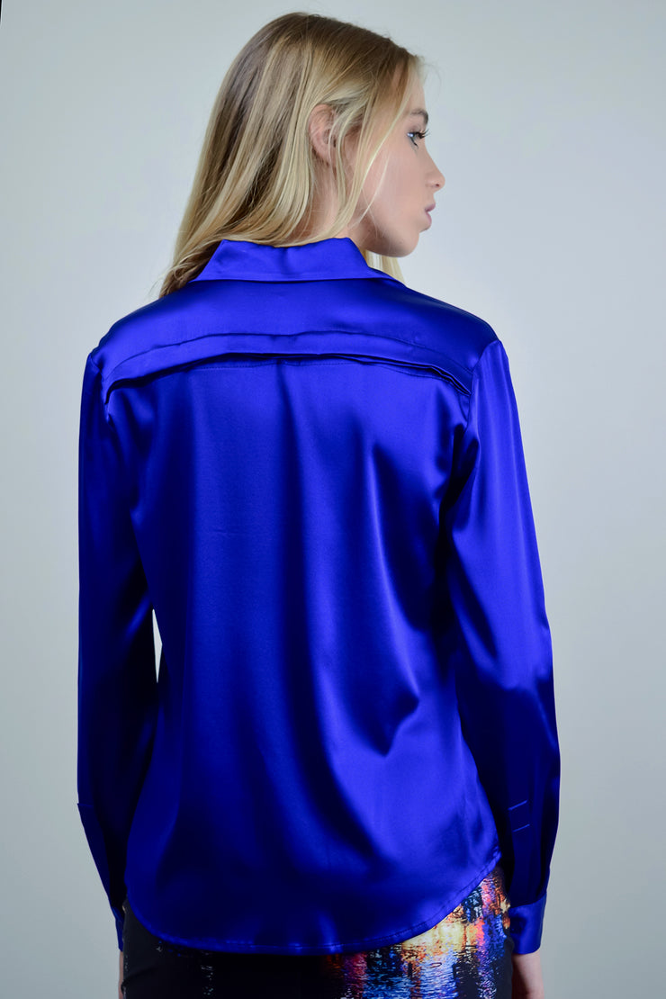 DIONE BLOUSE SOLID - ROYAL BLUE