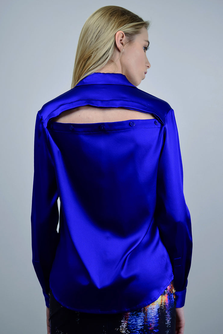 DIONE BLOUSE SOLID - ROYAL BLUE