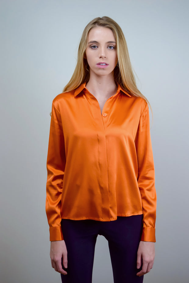 DIONE BLOUSE SOLID - BURNT ORANGE