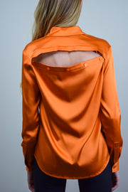 DIONE BLOUSE SOLID BURNT - ORANGE