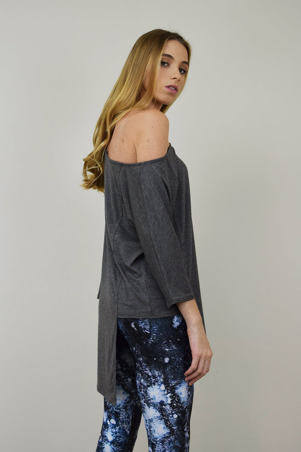 SLICE TEE - HEATHER CHARCOAL