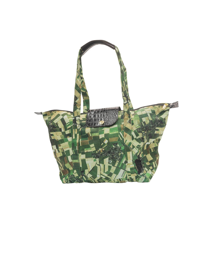 DESIGNER TOTE BAG WITH FARMLAND PRINT BY LUNA ALKALI