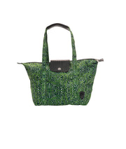 DESIGNER TOTE BAG WITH GREEN CIRCUIT BOARD PRINT BY LUNA ALKALI