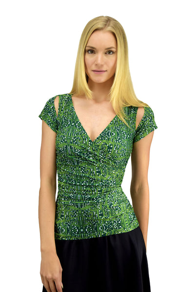 PORTIA TOP - GREEN CIRCUITBOARD