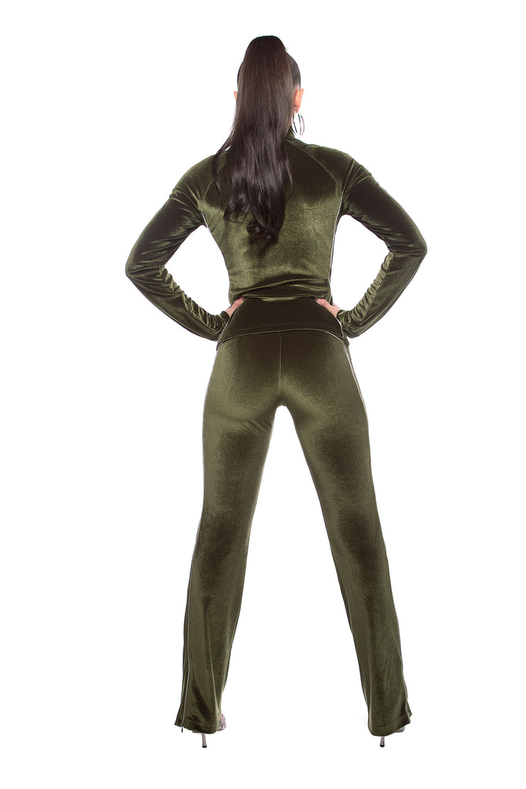 LUNA ALKALI - JETSETTER PANT - VELOUR - OLIVE