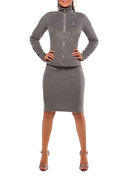 LUNA ALKALI - JETSETTER PENCIL SKIRT - FLEECE - GREY HEATHER