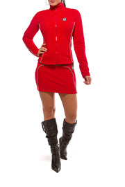 LUNA ALKALI - JETSETTER MINI SKIRT - FLEECE - RED