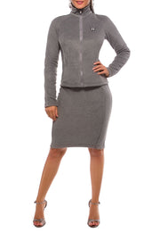 LUNA ALKALI - JETSETTER PENCIL SKIRT - FLEECE - GREY HEATHER