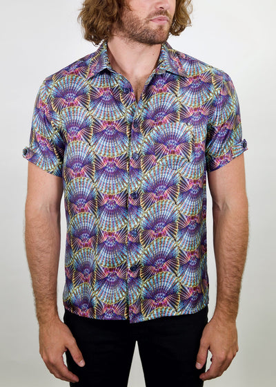 mens scallop button-up shirt