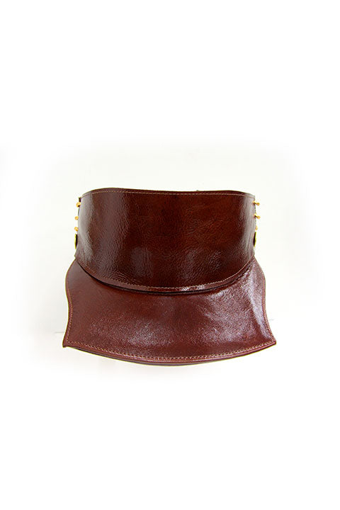 ACID- LEATHER VISOR – NATURAL BROWN(SMOOTH BRIM)