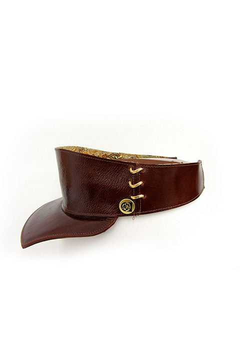 ACID- LEATHER VISOR – NATURAL BROWN(SMOOTH BRIM)