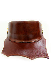 ACID- LEATHER VISOR – NATURAL BROWN (SCALLOPED BRIM)